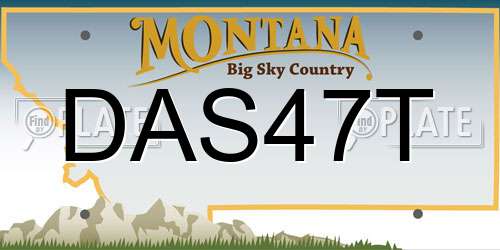 DAS47T Montana License Plate