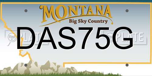 DAS75G Montana License Plate