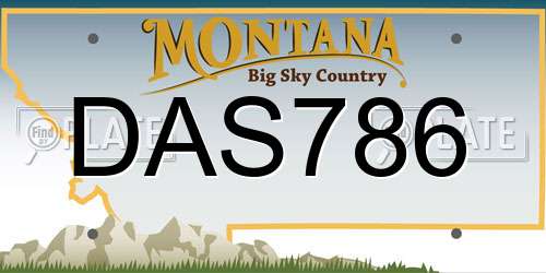 DAS786 Montana License Plate