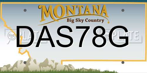 DAS78G Montana License Plate