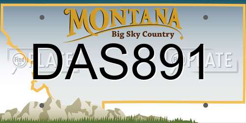 DAS891 Montana License Plate