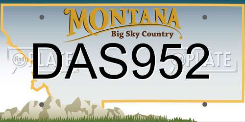 DAS952 Montana License Plate