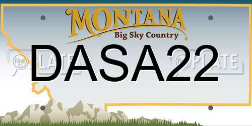 DASA22 Montana License Plate