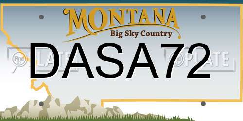 DASA72 Montana License Plate