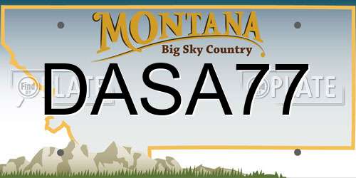 DASA77 Montana License Plate