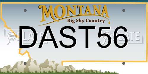 DAST56 Montana License Plate