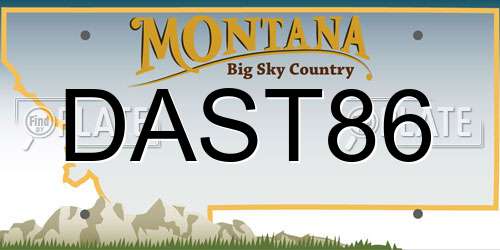 DAST86 Montana License Plate