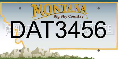 DAT3456 Montana License Plate