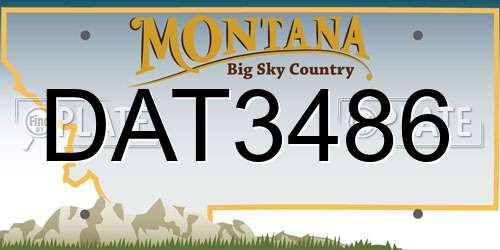 DAT3486 Montana License Plate