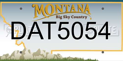 DAT5054 Montana License Plate