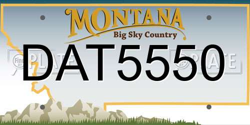 DAT5550 Montana License Plate