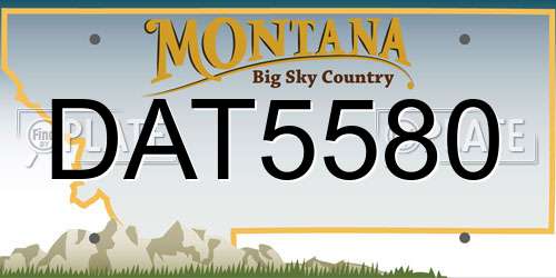 DAT5580 Montana License Plate