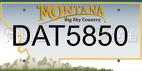 DAT5850 Montana License Plate