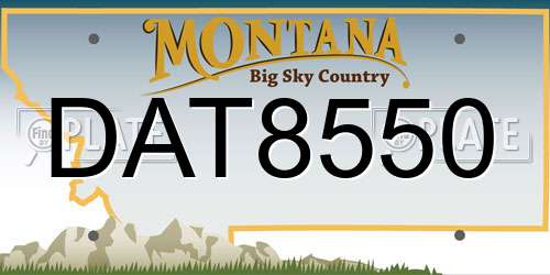 DAT8550 Montana License Plate