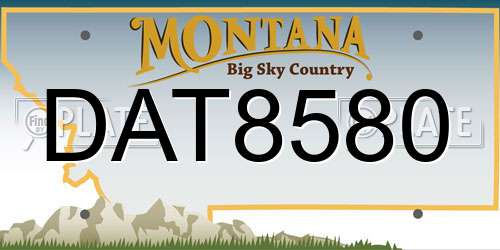 DAT8580 Montana License Plate