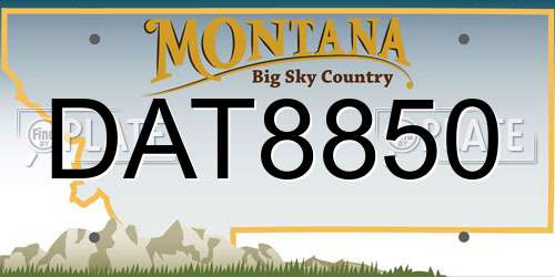 DAT8850 Montana License Plate