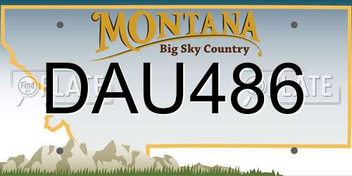 DAU486 Montana License Plate