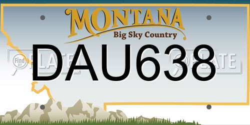 DAU638 Montana License Plate