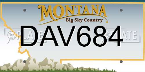 DAV684 Montana License Plate