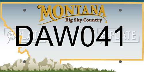 DAW041 Montana License Plate