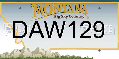 DAW129 Montana License Plate