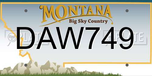 DAW749 Montana License Plate