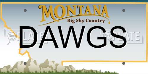 DAWGS Montana License Plate