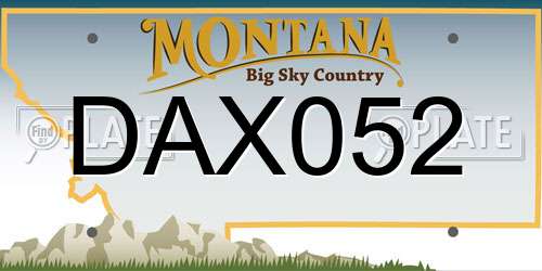 DAX052 Montana License Plate