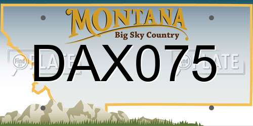 DAX075 Montana License Plate