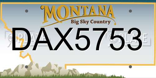 DAX5753 Montana License Plate