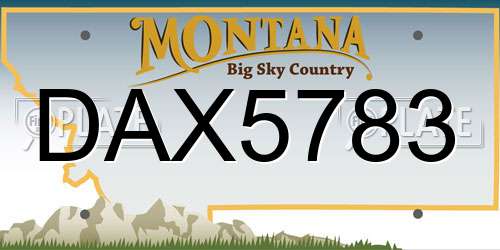 DAX5783 Montana License Plate