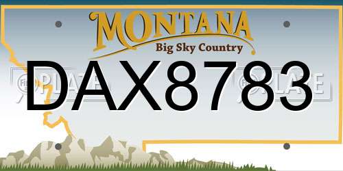 DAX8783 Montana License Plate