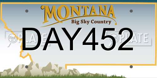 DAY452 Montana License Plate