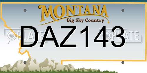 DAZ143 Montana License Plate
