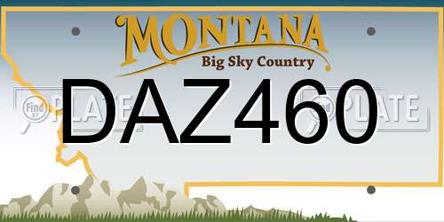 DAZ460 Montana License Plate
