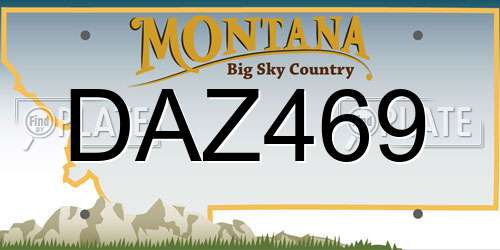 DAZ469 Montana License Plate