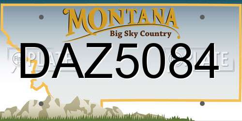 DAZ5084 Montana License Plate