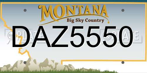 DAZ5550 Montana License Plate