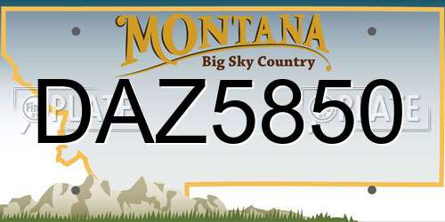 DAZ5850 Montana License Plate