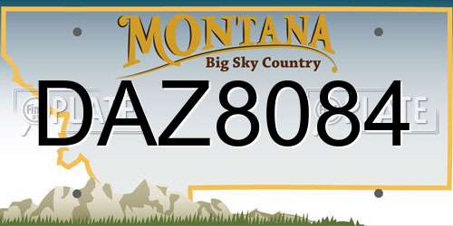 DAZ8084 Montana License Plate