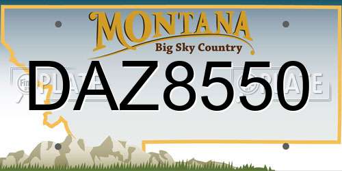 DAZ8550 Montana License Plate