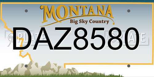 DAZ8580 Montana License Plate