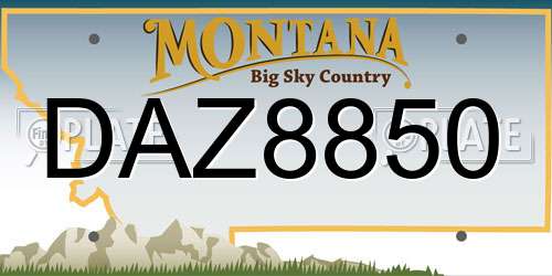 DAZ8850 Montana License Plate