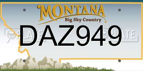 DAZ949 Montana License Plate