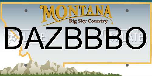 DAZBBBO Montana License Plate