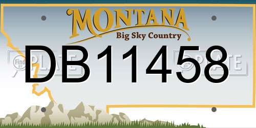 DB11458 Montana License Plate