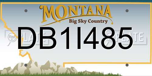 DB1I485 Montana License Plate