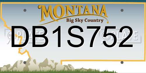 DB1S752 Montana License Plate