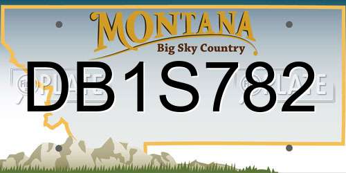 DB1S782 Montana License Plate
