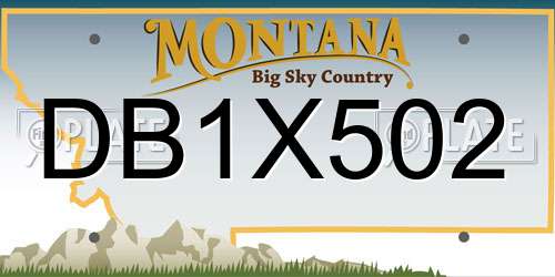 DB1X502 Montana License Plate